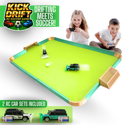 KickDrift RC Soccer Arena Set – RC Car Soccer Game (2 Mystery Cars Included)