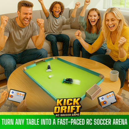 KickDrift RC Soccer Arena Set – RC Car Soccer Game (2 Mystery Cars Included)